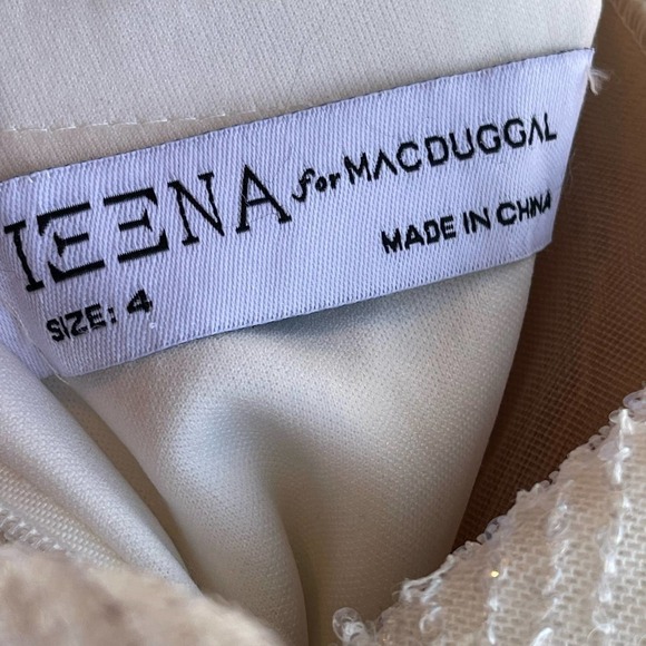 New Mac Duggal Asymmetric One Shoulder Thigh High Slit Ruched Sequin Gown Size 4 - Picture 6 of 13